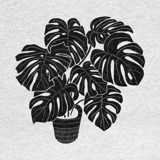 Black & White Plants / Monstera Deliciosa by Alisa Galitsyna